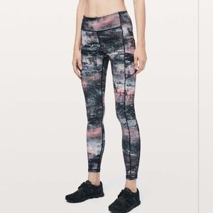 Lululemon Speed Up HR Tight 26" In Azurite Poppy Coral Multi Size 2